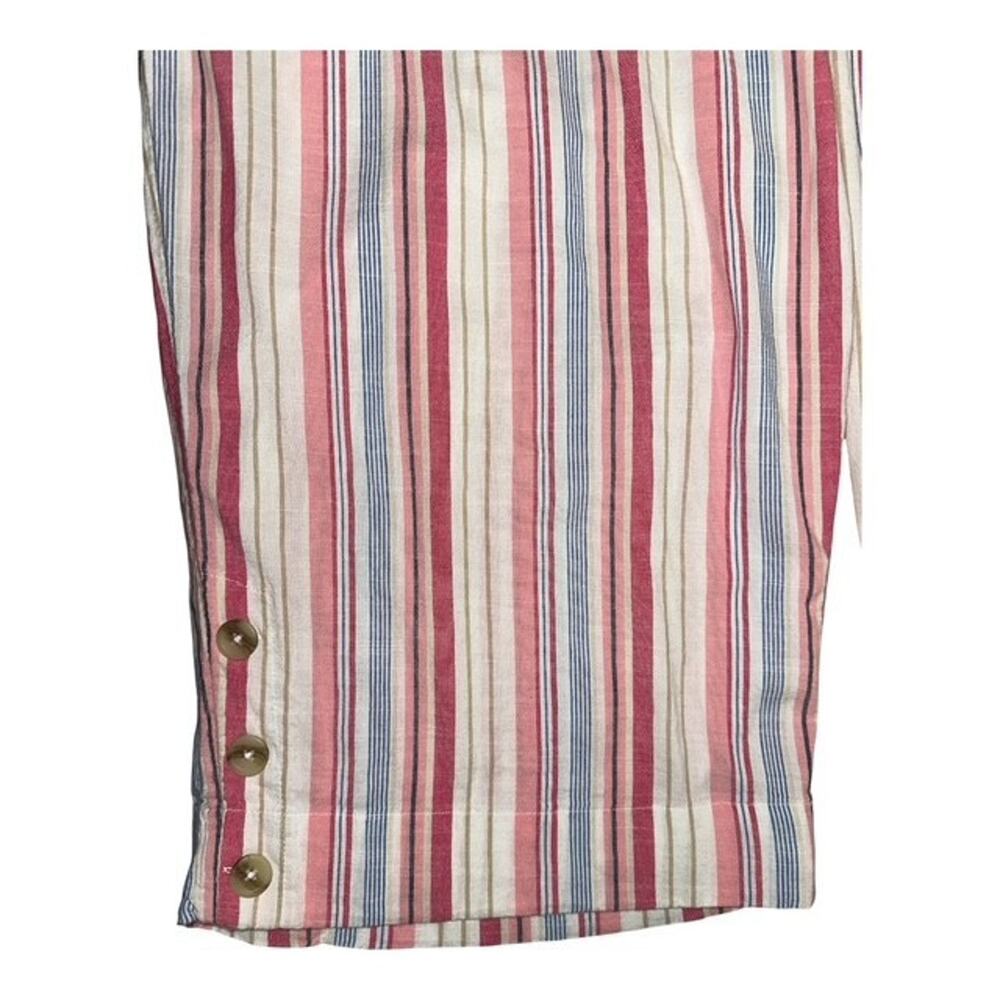 Croft & Barrow Crop Pants Plus 3X Pink Striped Wide Leg Straight Mid-Rise Pocket - Picture 3 of 6